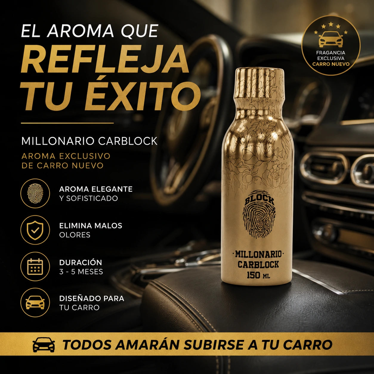 👑 Millonario Carblock™ | Aroma Premium para Carro
